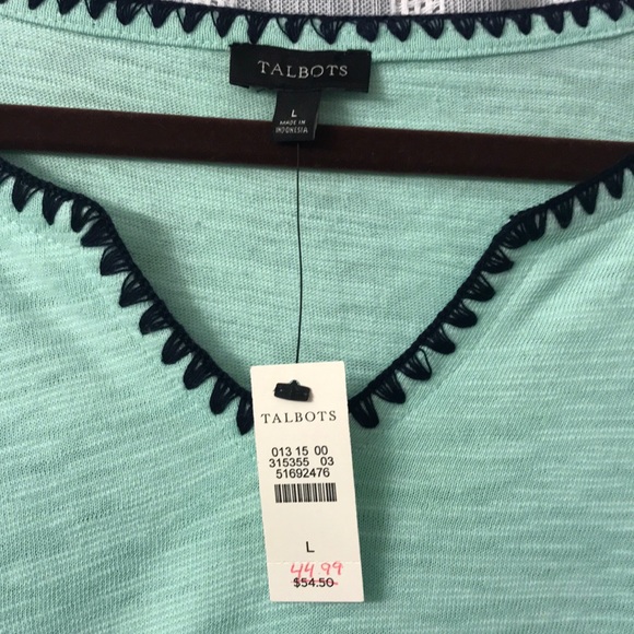 Mint tunic with navy details - Picture 2 of 5